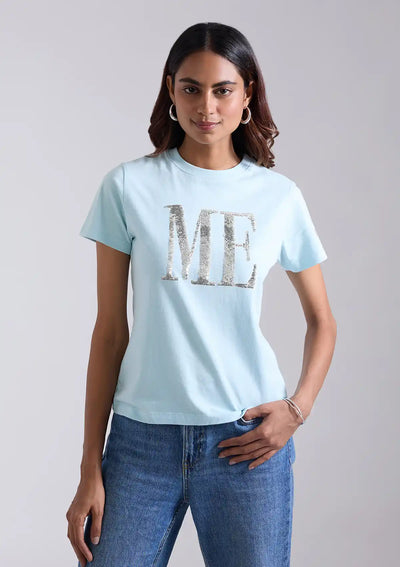 Reversible Sequin T-shirt (Blue)