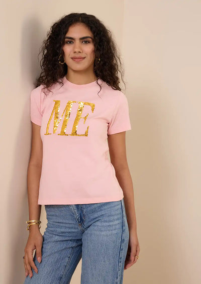 Reversible Sequin T-shirt (Pink)