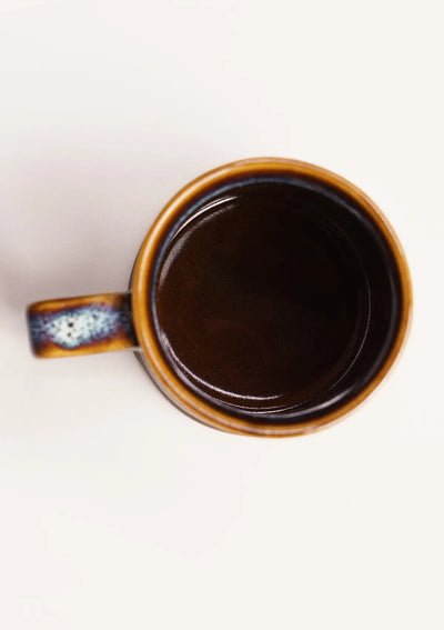 Ceramic drinking mug in Blue Brown
