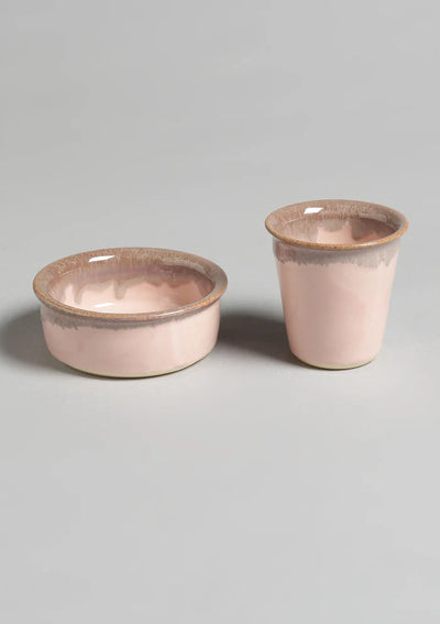 Ceramic filter coffee cups in Pink & grey