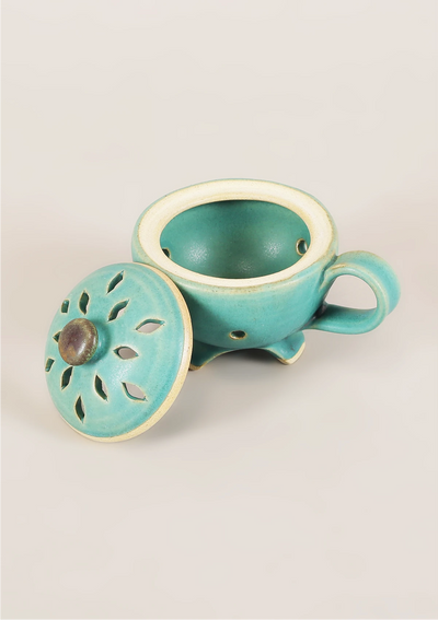 Ceramic tableware for home - Dhoop Stand - Turquoise Sea