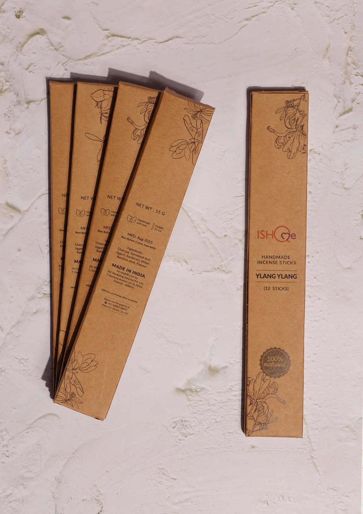 Ceramic tableware for home - Incense Sticks (Set of 5) - Ylang Ylang (12 Pcs/Packet)