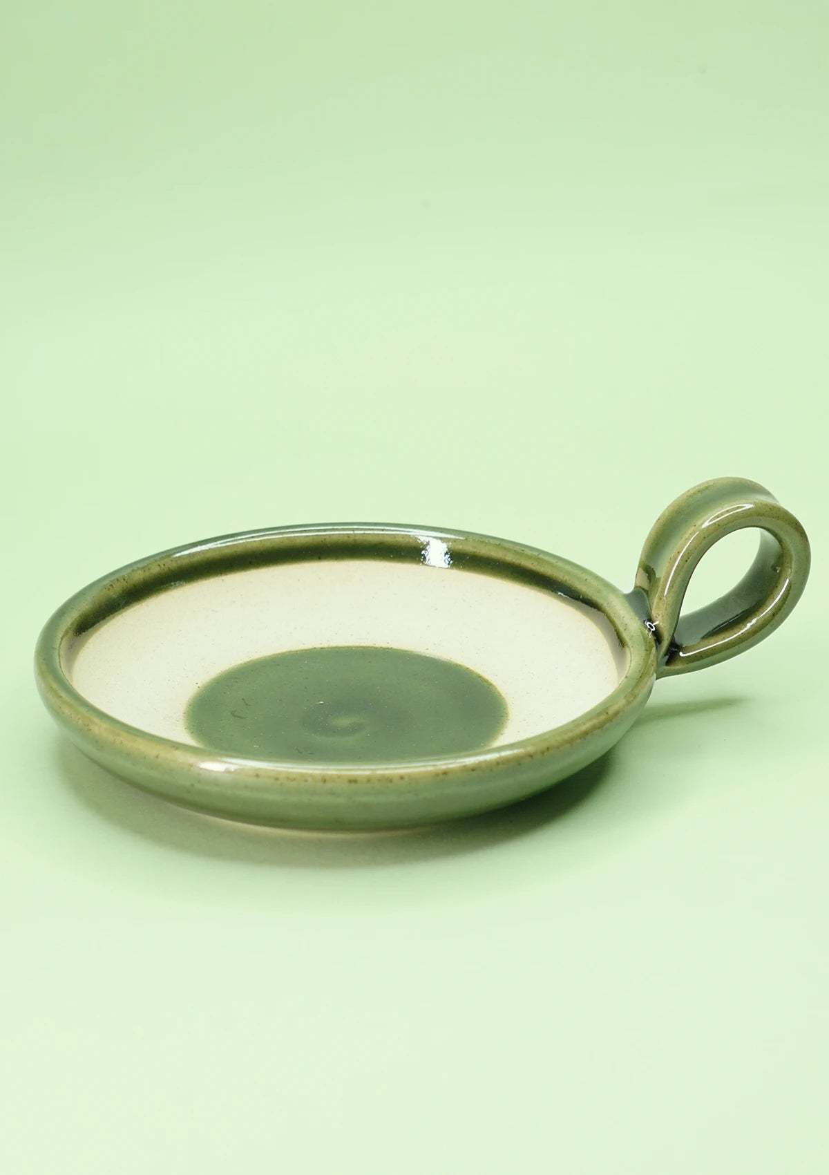 Pine Green Candle Holder ceramic serving ware