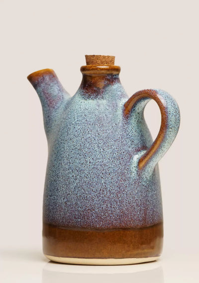 Ceramic kitchen oil dispenser in Blue Brown