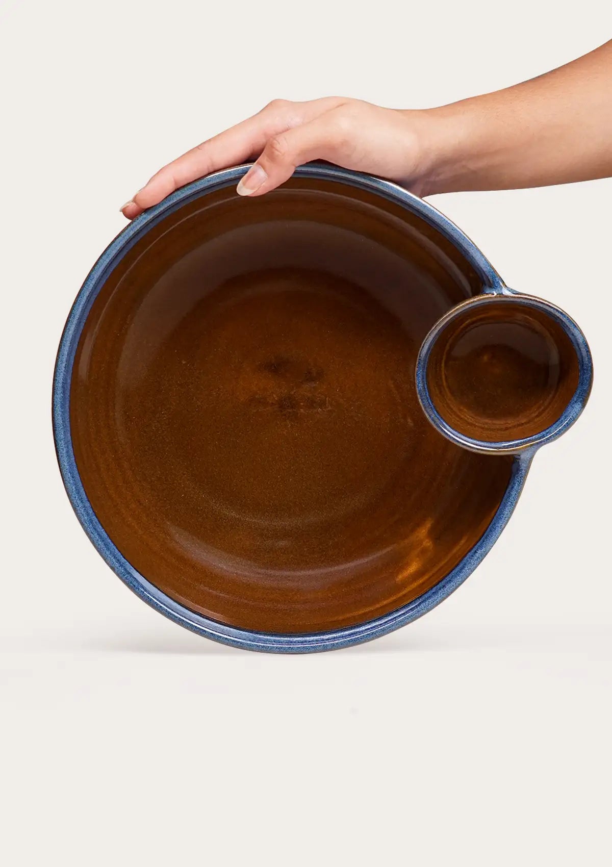 Snack & Dip Big Bowl - Blue Brown
