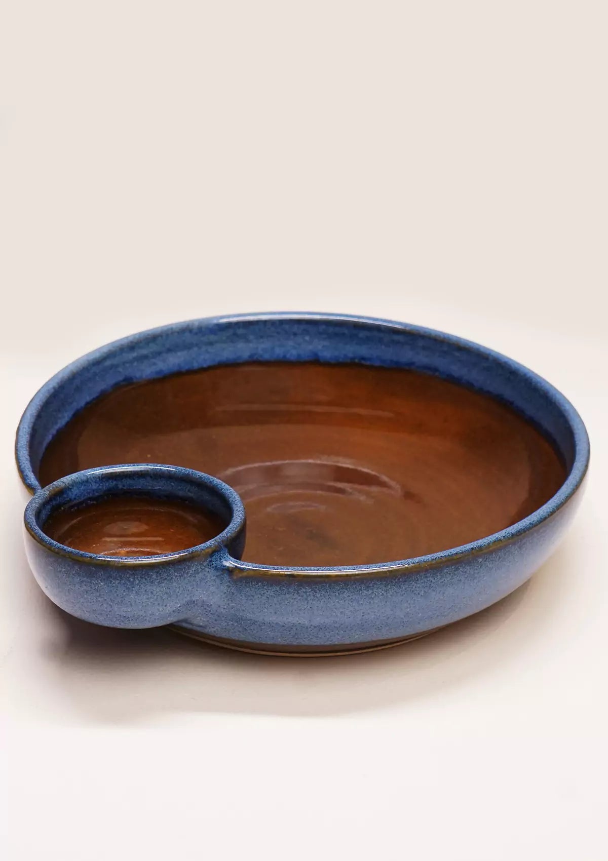 Small ceramic snack serving bowl in Blue Brown