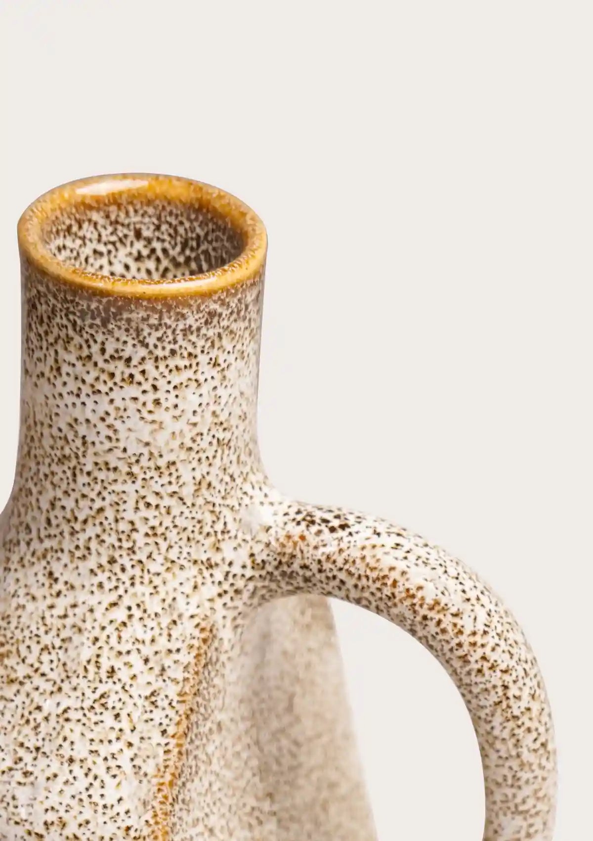 Ceramic jug set with drinking glasses in Cream & brown