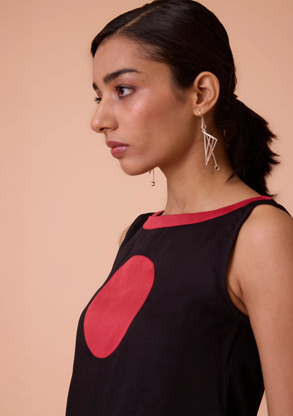 Kyra Boat Neck Circle Applique Top  For Women