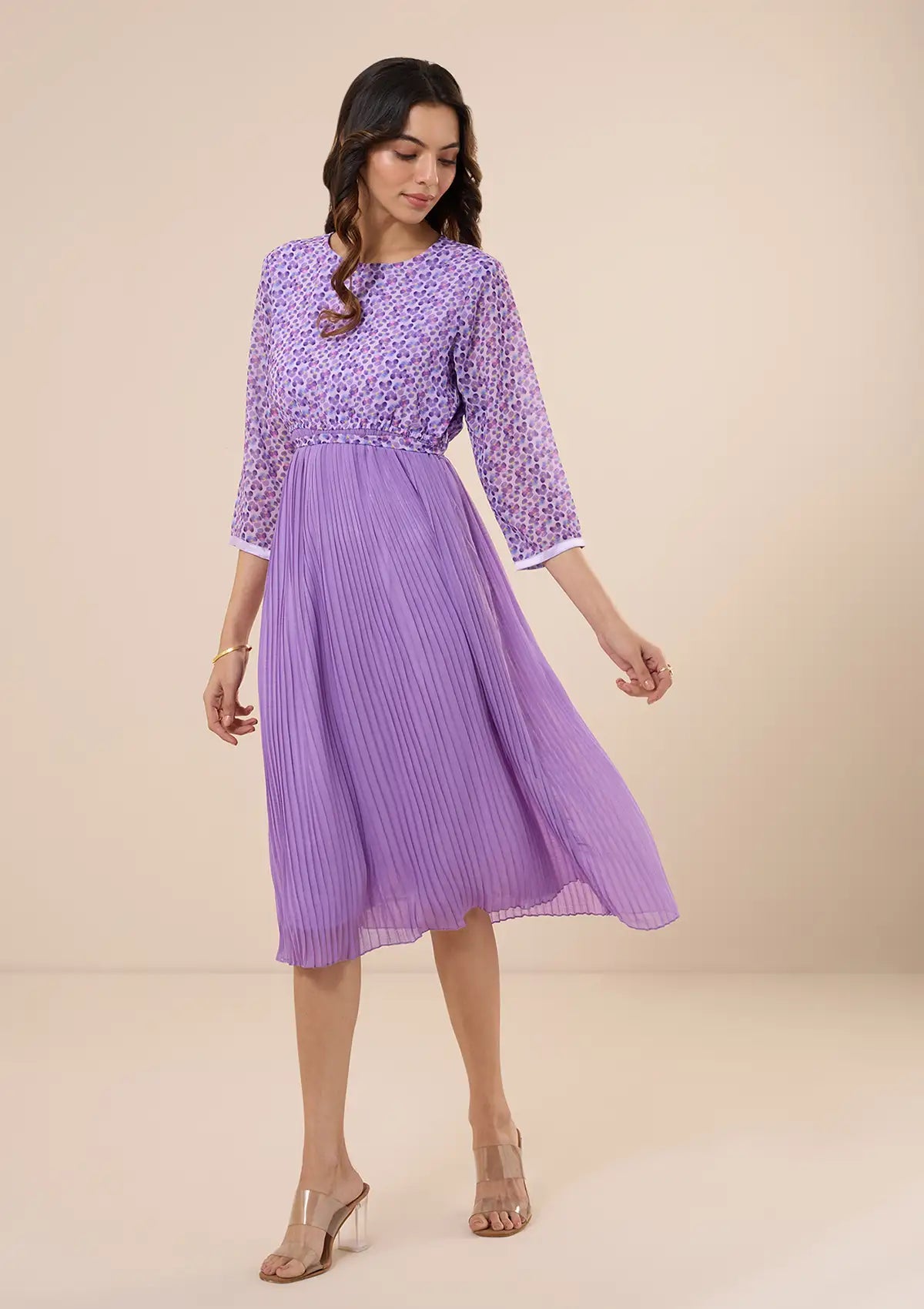 Cleo A Line Accordion Pleated Dress for women by IshqME