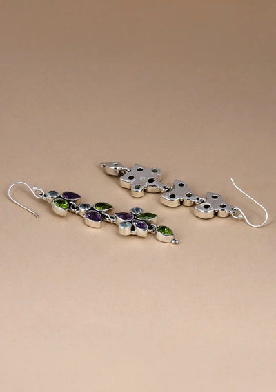 Colourful gemstone earrings for women