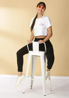 Cotton Cut Panel Green Crop Top
