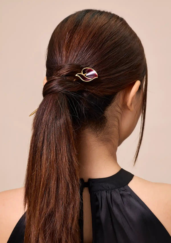 Crimson Calla Bun Pin