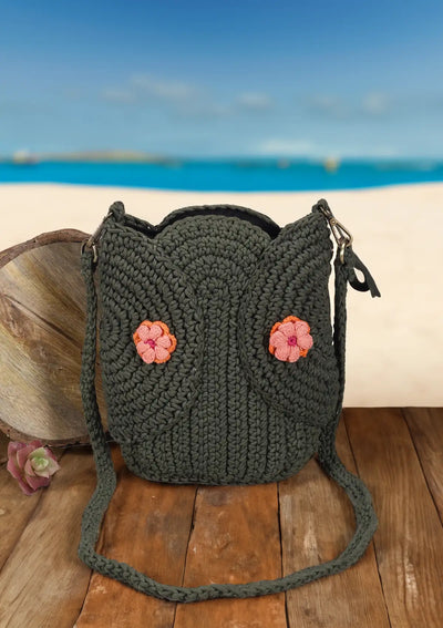 Olive Crochet Crossbody Bag
