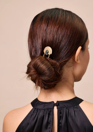 Deco Crescent Bun Pin