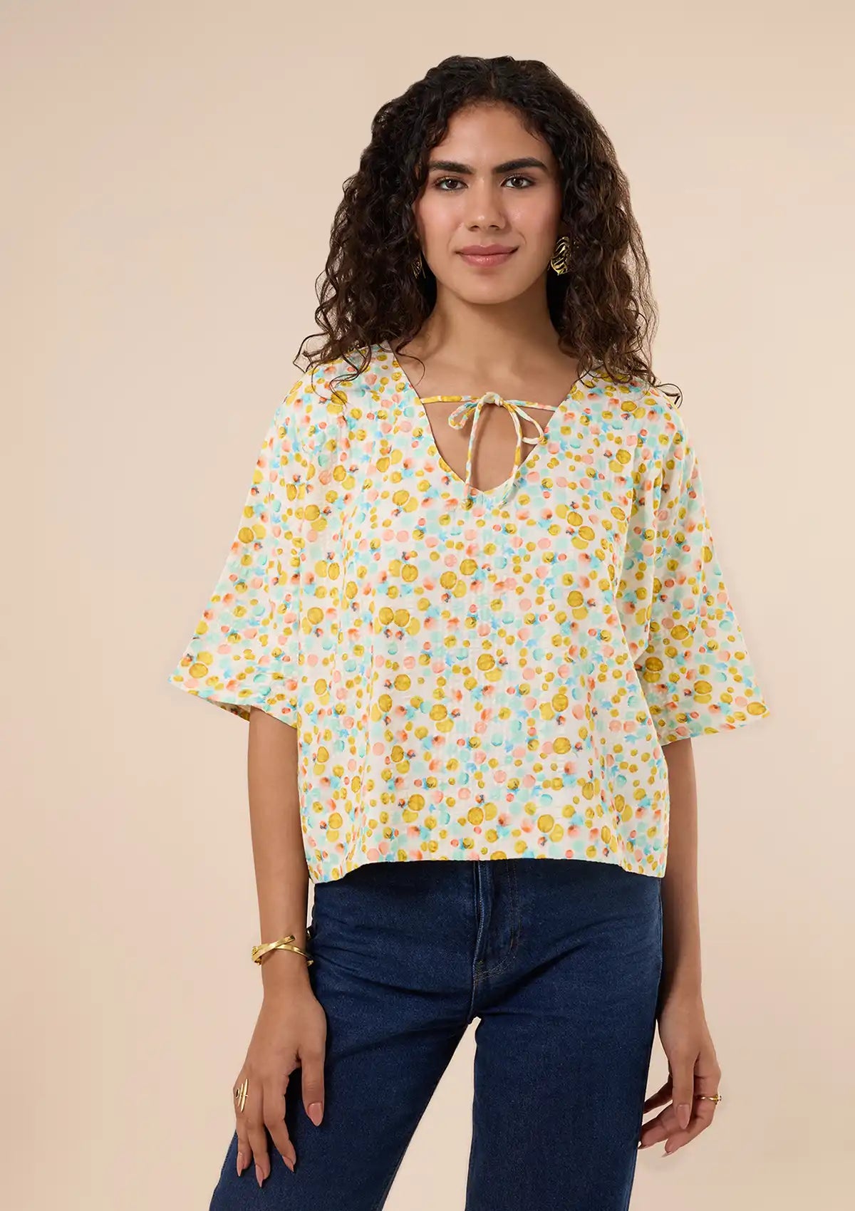 Demeter - Oversized Retro Printed Top for women online