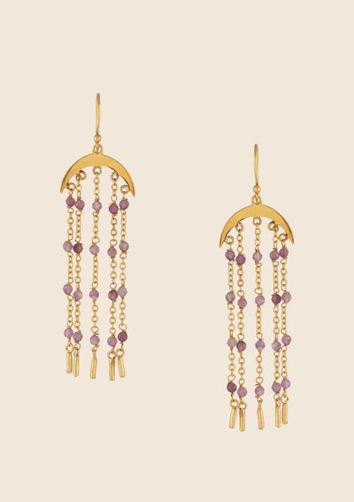 Designer amethyst bead earrings for women