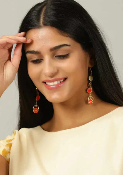 Designer boho gold neon earrings for women