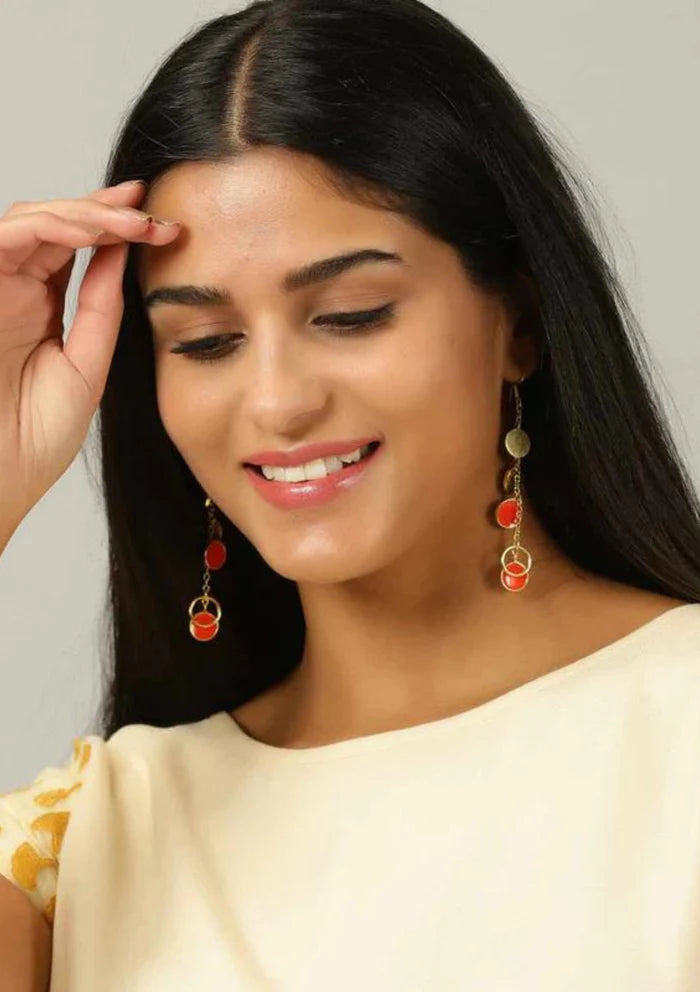 Designer boho gold neon earrings for women