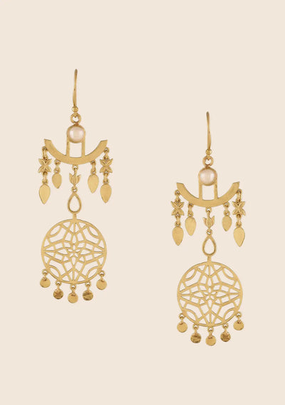 Designer floral filigree earrings for women
