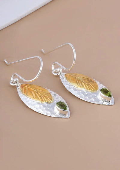 Designer gemstone peridot earrings for women