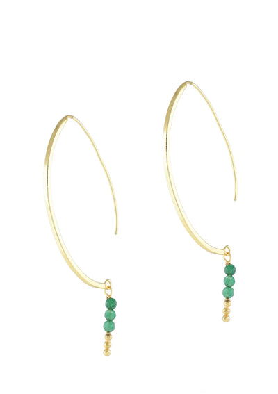 Designer gold plated jade drop earrings for women