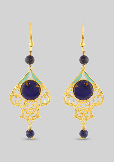 Designer lapis lazuli dangle earrings for women