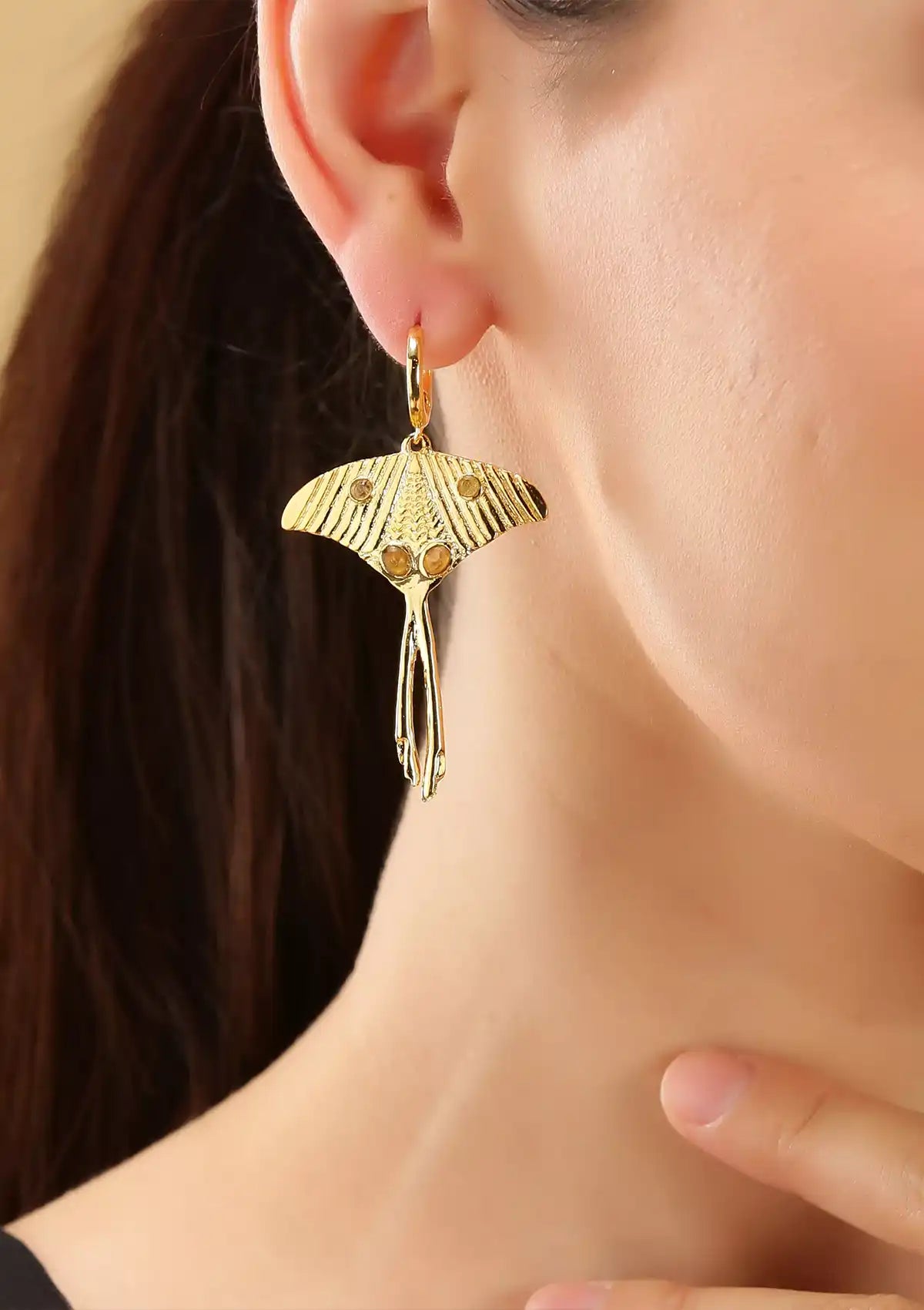 Designer madagascar comet moth earrings for women