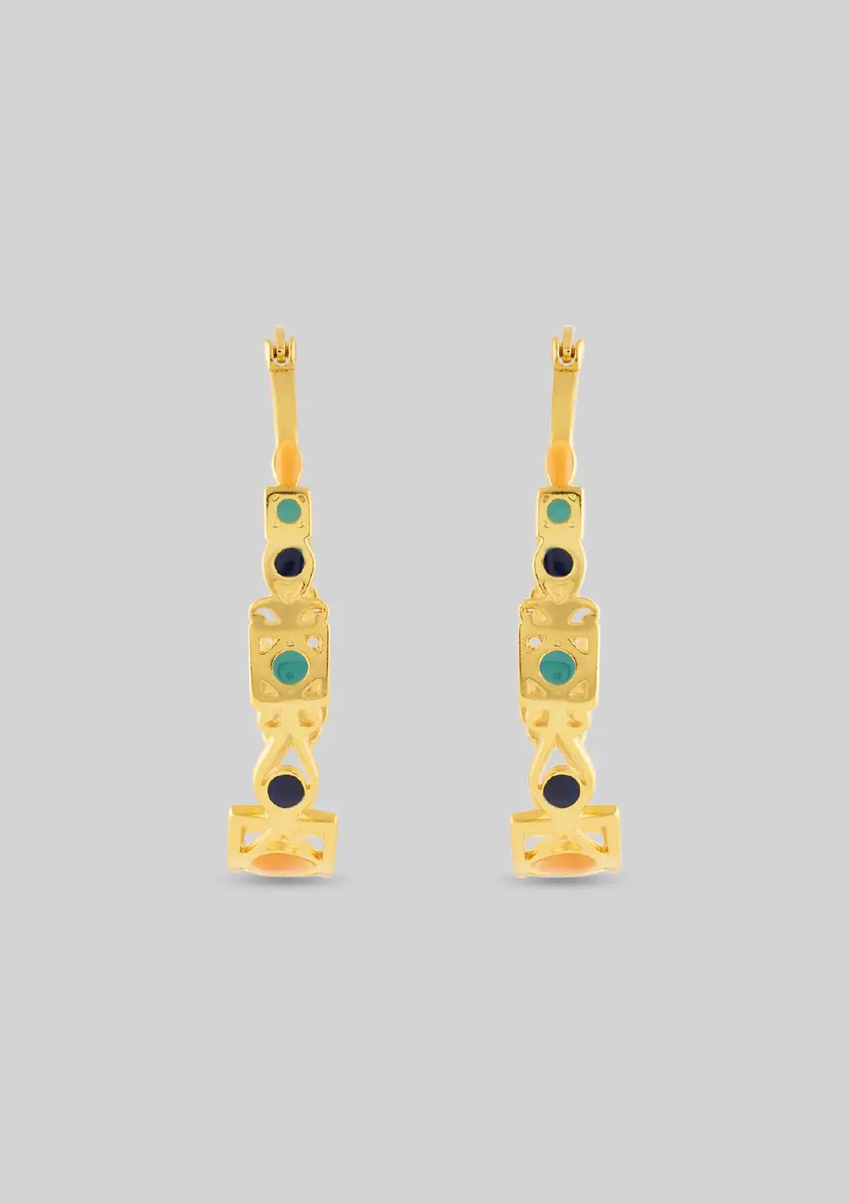 Designer multicolor Moroccan hoop earrings for women