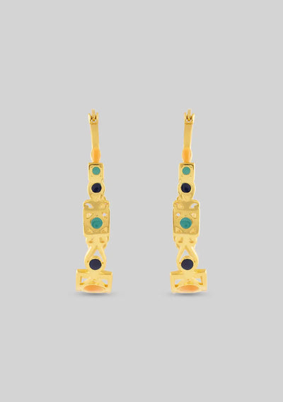 Designer multicolor Moroccan hoop earrings for women