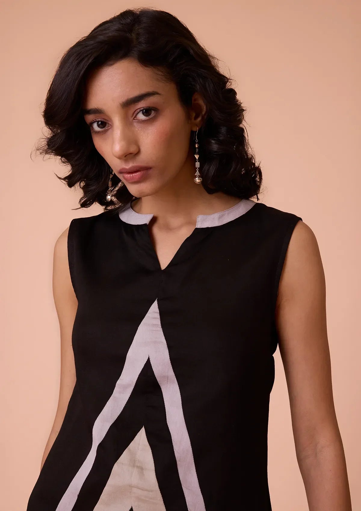 Buy Nerisse Viscose Satin Triangle Cut Panel Dress Online