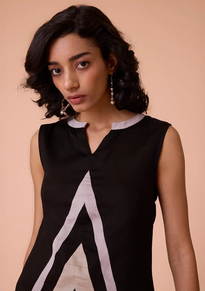 Buy Nerisse Viscose Satin Triangle Cut Panel Dress Online
