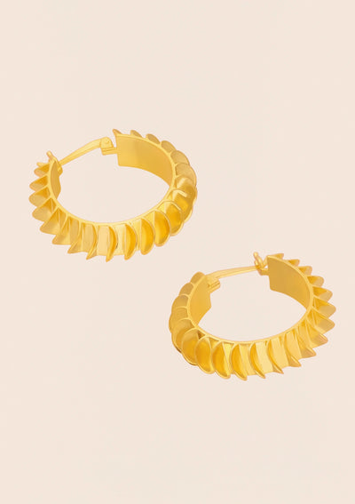 Designer sculpted wavy hoop earrings for women online