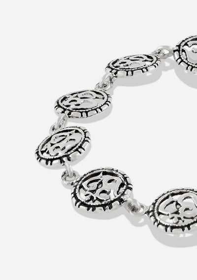 Designer silver Om bracelet