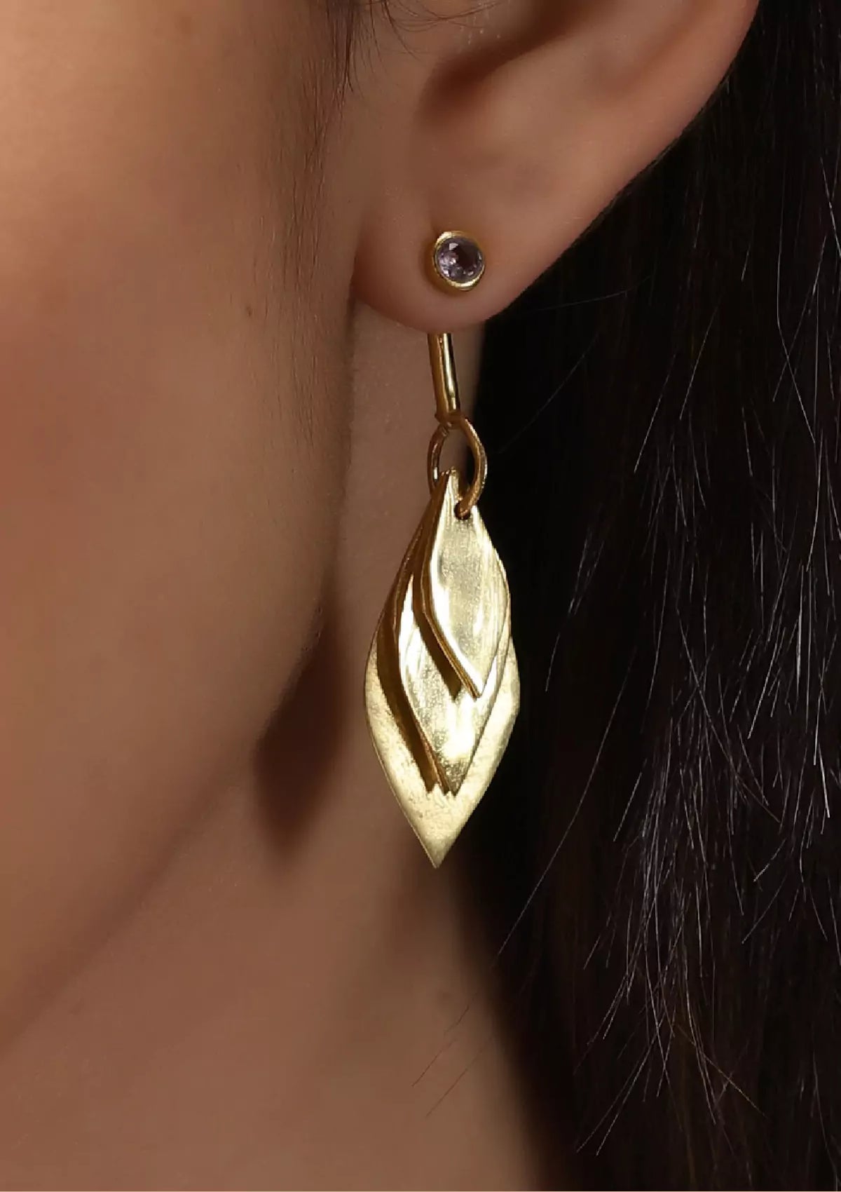 Designer statement leaf drop earrings for women