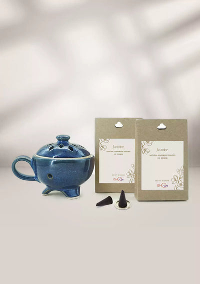 Deep Blue dhoop burner and cone combo