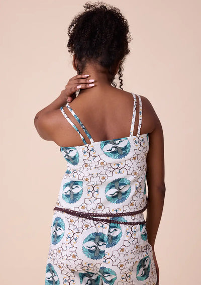Gerana - Double Strap Top and Shorts Set in Cotton Satin