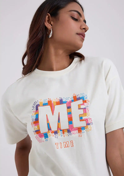 Embroidered Drop Shoulder T-Shirt