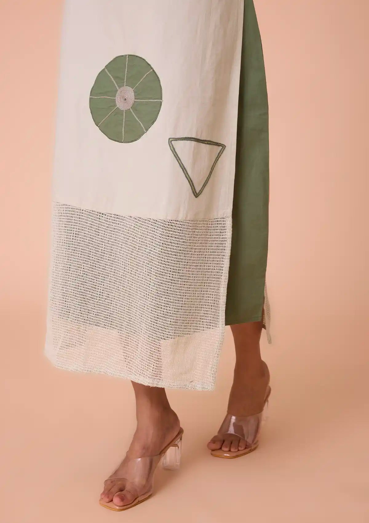 Buy Ciraya High Neck Embroidered A Line Dress online 