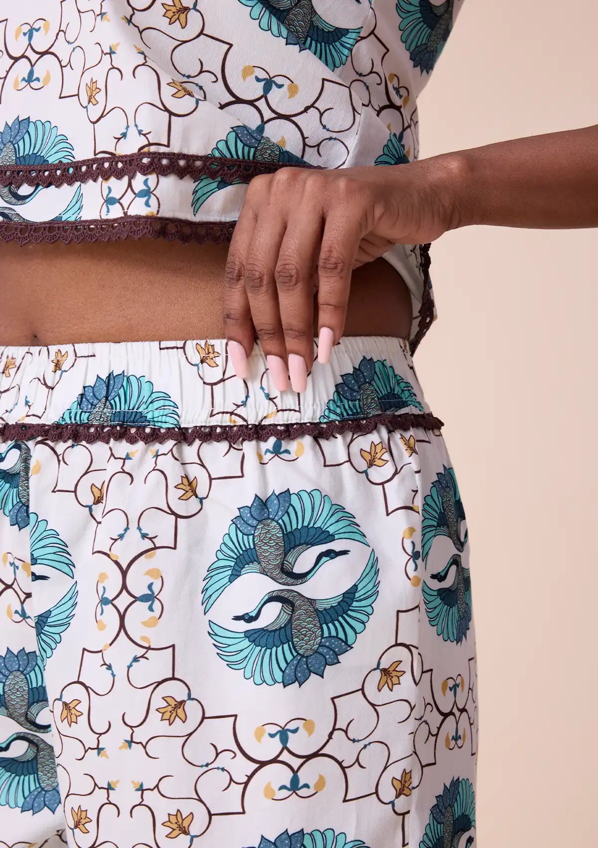 Buy Gerana printed Broad V Neck double strap top and shorts Online