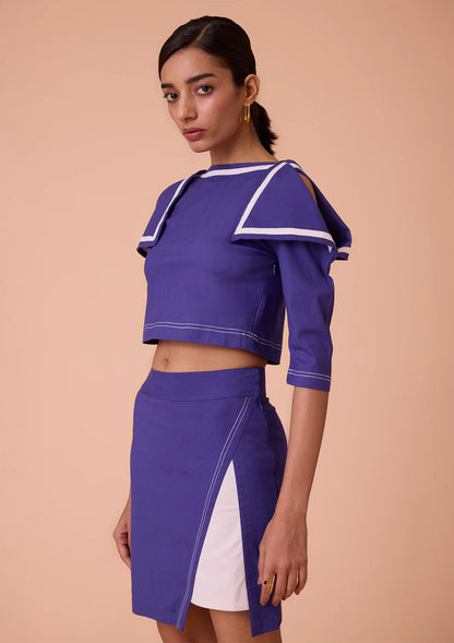 Elyra Flap Shoulder Crop Top & Mini Skirt Set Price