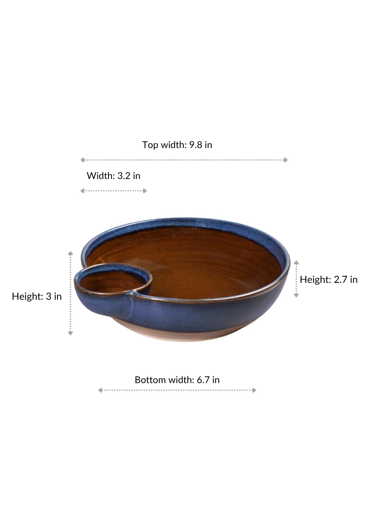 Snack & Dip Big Bowl - Blue Brown
