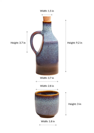 Water Jug with four glasses - Blue
