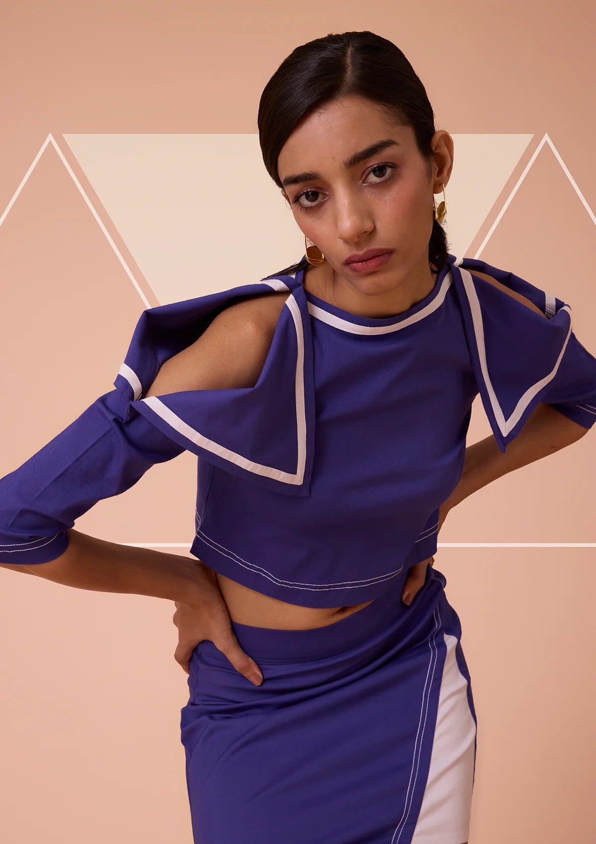Elyra Flap Shoulder crop top for women by IshqME