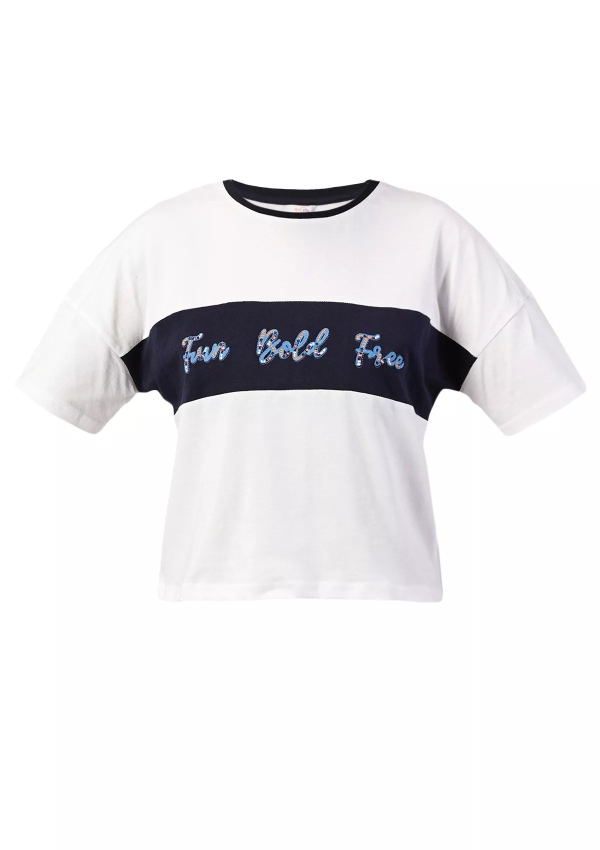 Embroidered Cut Panel t-shirt price online at IshqME