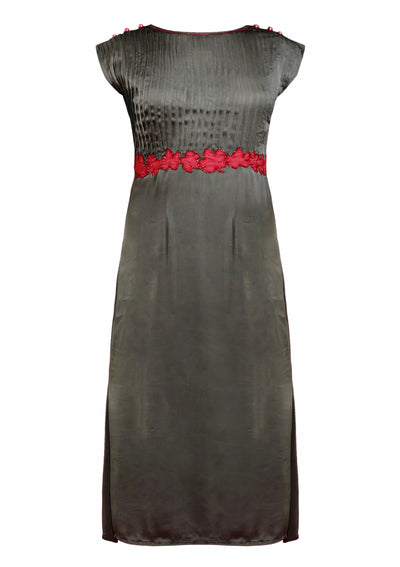 Emerald Dew Dark Olive Butter Crepe Cocktail Dress online for women at IshqME