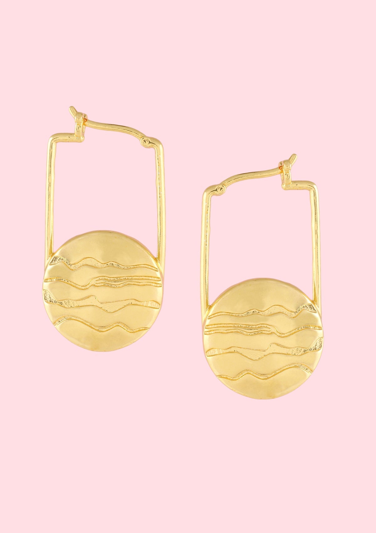 Etched marble hoop earrings for women