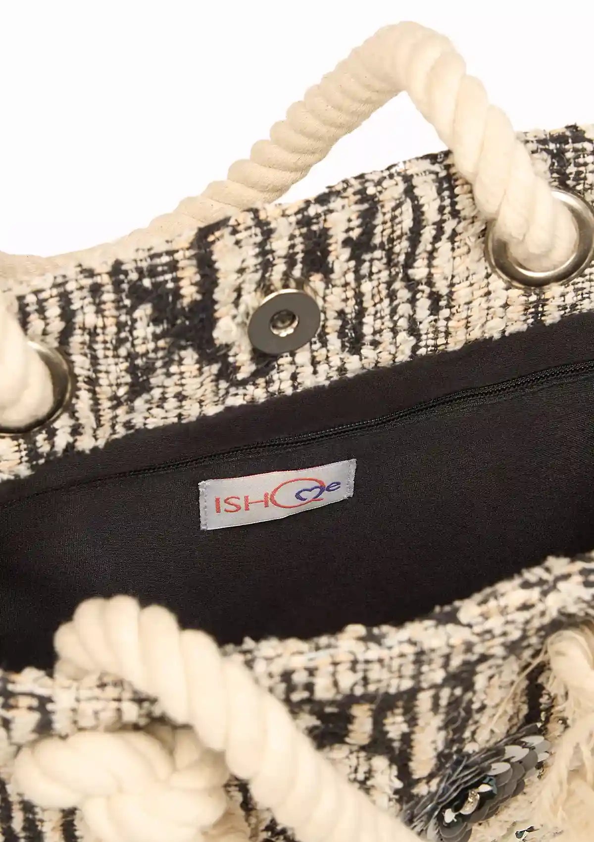 Jacquard Blossom Tassled fashion bag for women