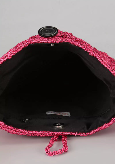 Pink Malai Dori Crochet fashion bag for women