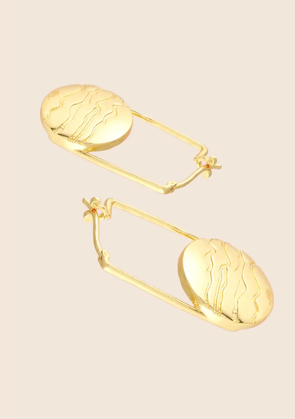 Fashion etched marble hoop earrings for women