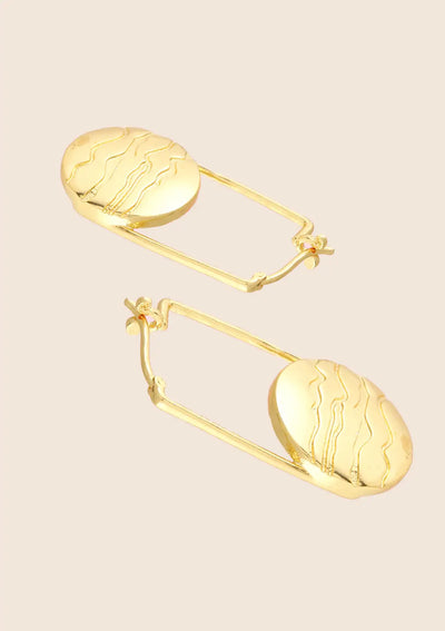 Fashion etched marble hoop earrings for women